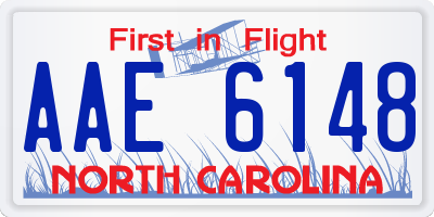 NC license plate AAE6148