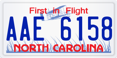 NC license plate AAE6158