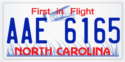 NC license plate AAE6165
