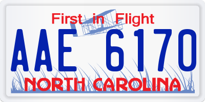 NC license plate AAE6170