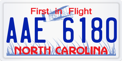 NC license plate AAE6180