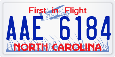 NC license plate AAE6184