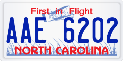 NC license plate AAE6202