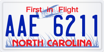 NC license plate AAE6211