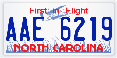 NC license plate AAE6219