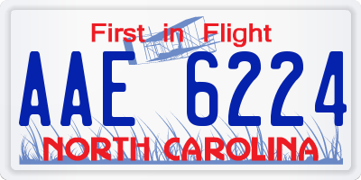 NC license plate AAE6224