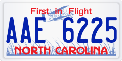 NC license plate AAE6225