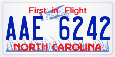 NC license plate AAE6242