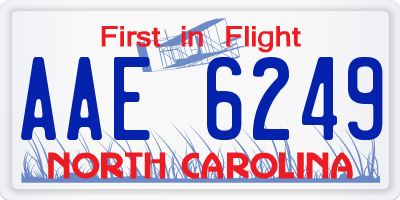NC license plate AAE6249