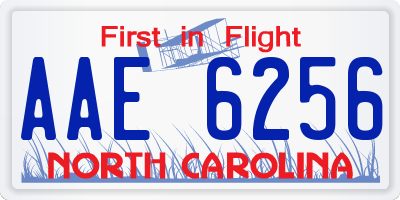 NC license plate AAE6256