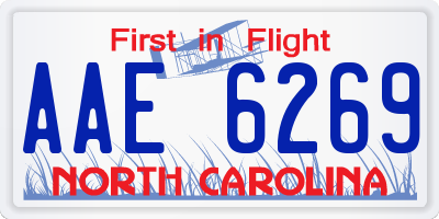 NC license plate AAE6269