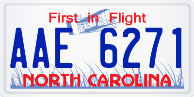 NC license plate AAE6271