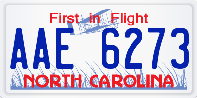 NC license plate AAE6273
