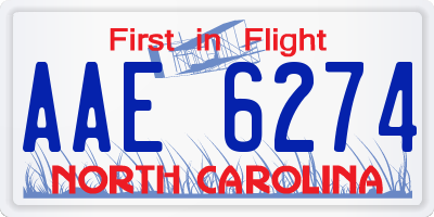 NC license plate AAE6274
