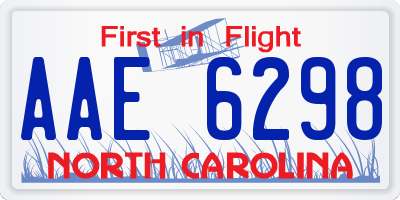 NC license plate AAE6298