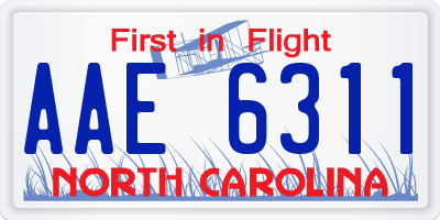 NC license plate AAE6311