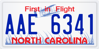 NC license plate AAE6341