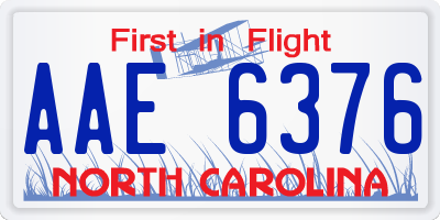 NC license plate AAE6376