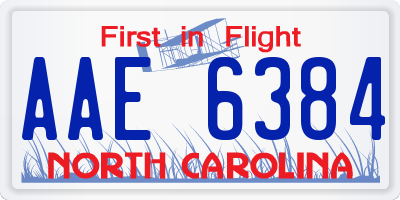NC license plate AAE6384