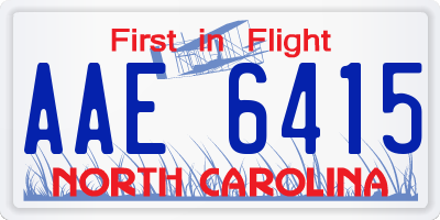 NC license plate AAE6415