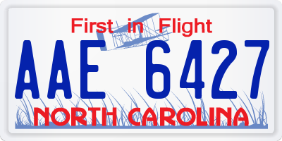NC license plate AAE6427