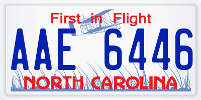 NC license plate AAE6446