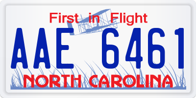 NC license plate AAE6461