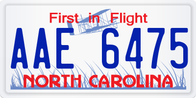 NC license plate AAE6475