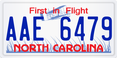 NC license plate AAE6479