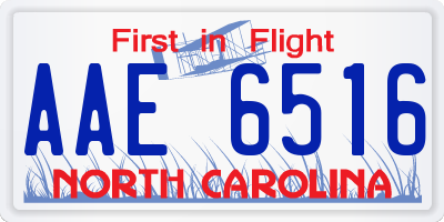 NC license plate AAE6516