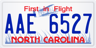 NC license plate AAE6527