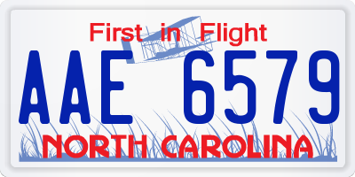 NC license plate AAE6579