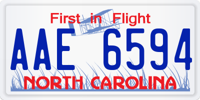 NC license plate AAE6594