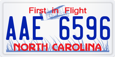 NC license plate AAE6596