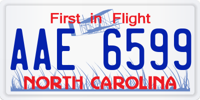 NC license plate AAE6599