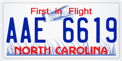 NC license plate AAE6619