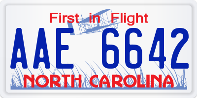 NC license plate AAE6642