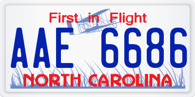 NC license plate AAE6686
