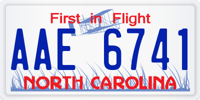 NC license plate AAE6741