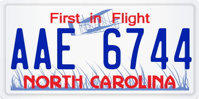 NC license plate AAE6744