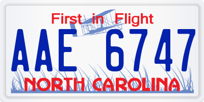NC license plate AAE6747