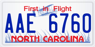 NC license plate AAE6760