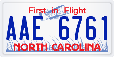 NC license plate AAE6761