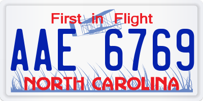 NC license plate AAE6769
