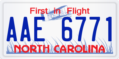 NC license plate AAE6771