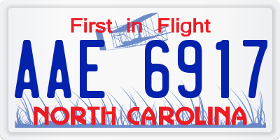 NC license plate AAE6917