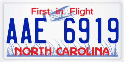 NC license plate AAE6919