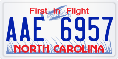 NC license plate AAE6957