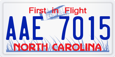 NC license plate AAE7015