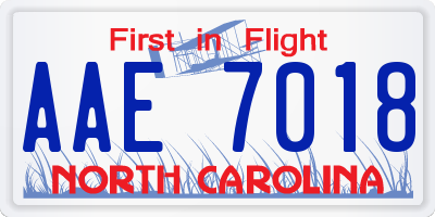 NC license plate AAE7018